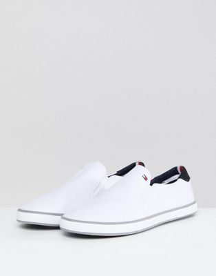 tommy hilfiger white slip on sneakers
