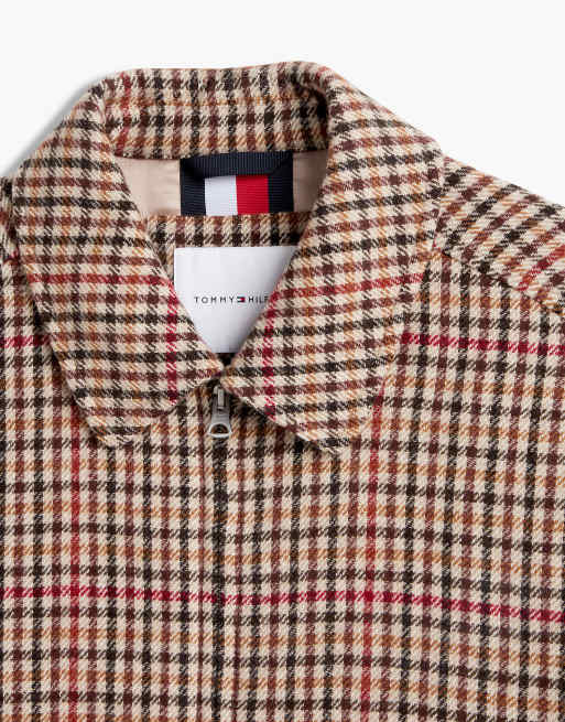 Tommy Hilfiger Jacke aus reiner Wolle mit Karomuster in Beige, 7 von 7