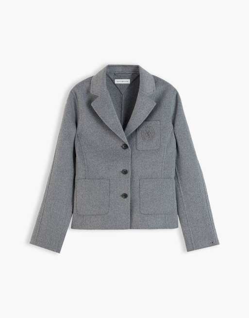 Tommy Hilfiger Jacke aus Wollmix, schmal geschnitten, einreihig, in Grau, 5 von 6