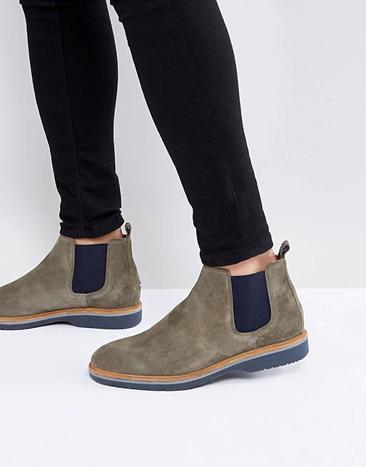 Tommy Hilfiger Jacob Suede Chelsea Boots in Green ASOS