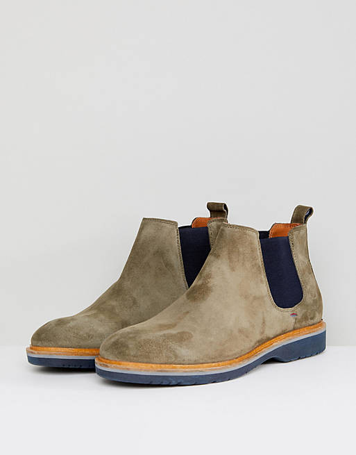Tommy Hilfiger Jacob Suede Chelsea Boots in Green