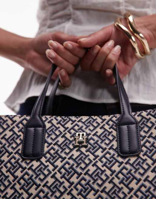 Tommy Hilfiger jacquard monogram purse in blue ASOS