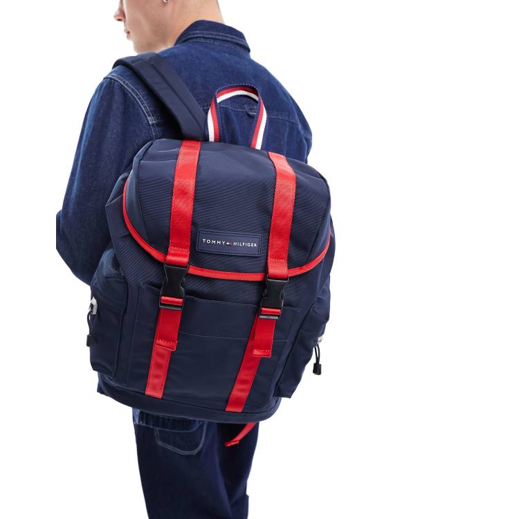 Tommy Hilfiger james backpack in blue and red ASOS