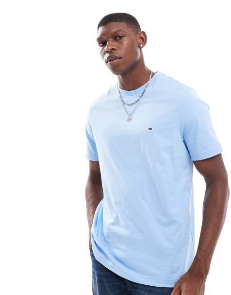 Tommy Hilfiger – Jasnoniebieski T-shirt z małym logo - view 1