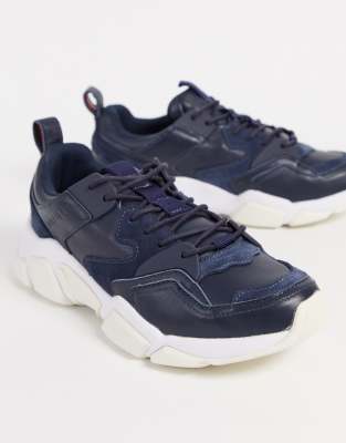 tommy hilfiger chunky leather trainers