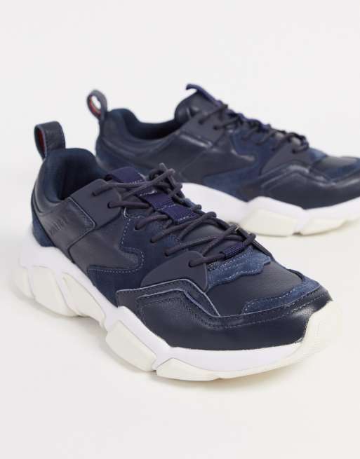 Tommy hilfiger chunky sale sole leather trainers