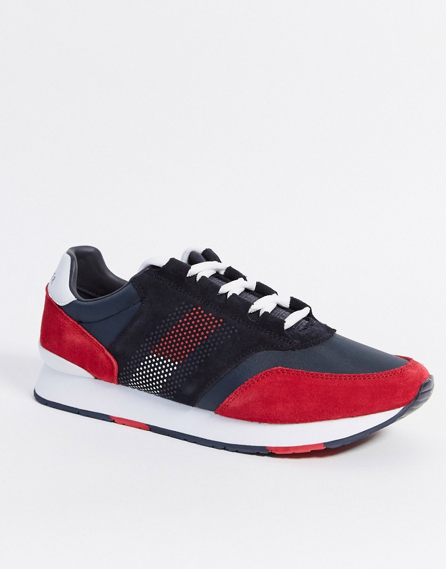 Tommy Hilfiger Jeans corporate mix runner trainers-Red