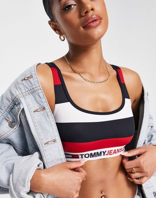 Tommy Hilfiger Jeans crop bikini top in multi stripe