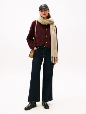 Tommy Hilfiger - Jeans in Dunkelblau im 70er-Style mit hohem Bund und weitem Bein