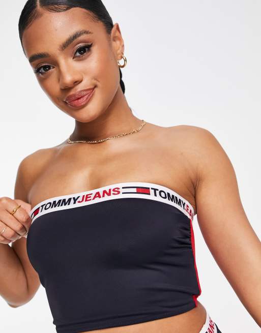 TOMMY HILFIGER Women's Sport Seamless Convertible Longline Bandeau – HiPOP  Fashion