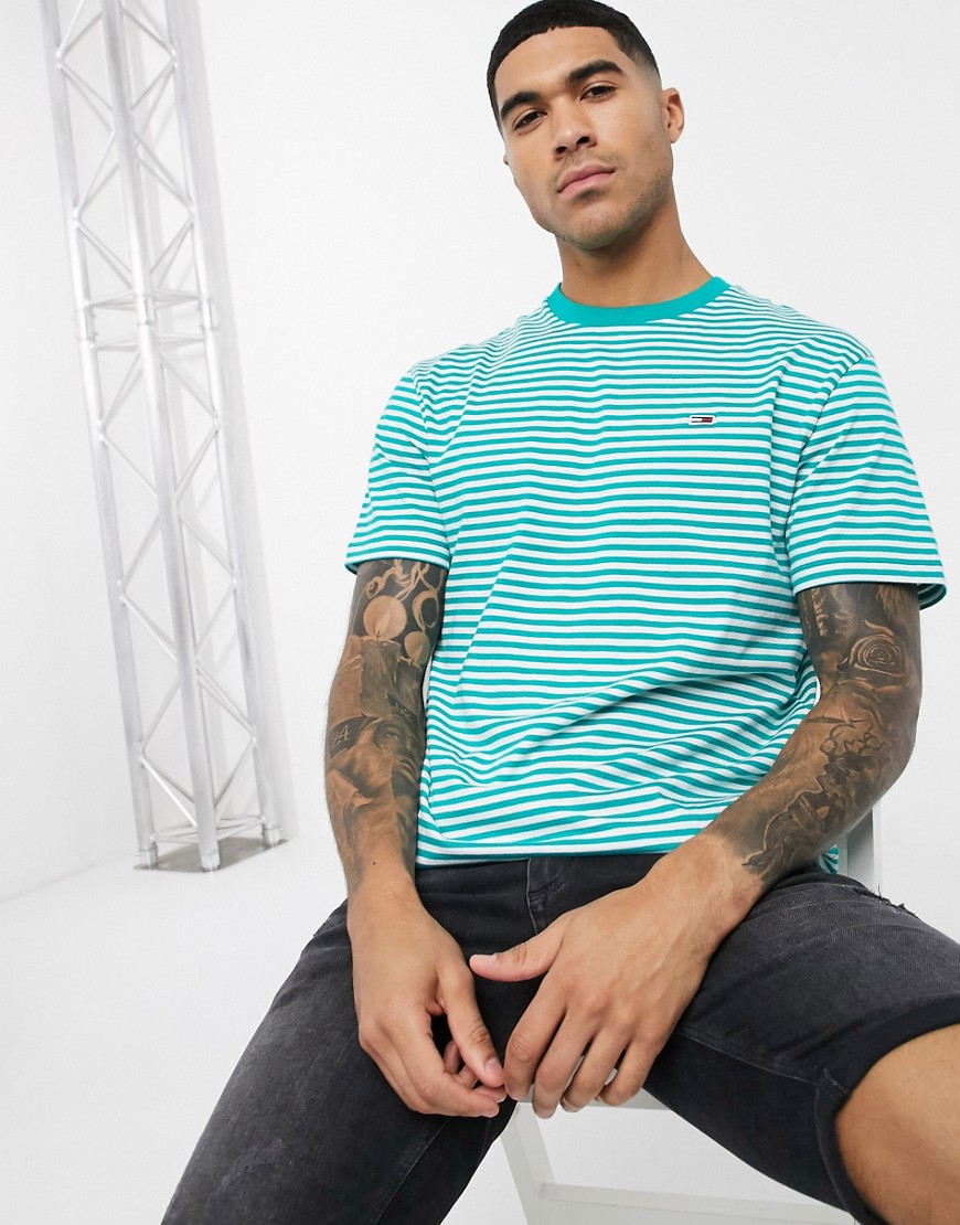 Tommy Jeans - Tommy hilfiger jeans tommy classics stripe t-shirt-green