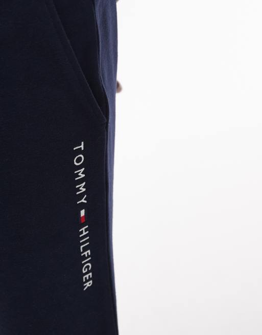 Tommy Hilfiger - Jersey short met logo in marineblauw, 3 van 5