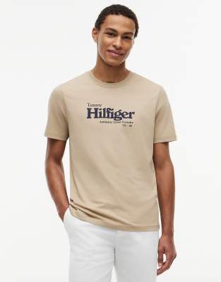 Jersey-T-Shirt in Khaki mit Logo-Grafikprint-Neutral Neutral S