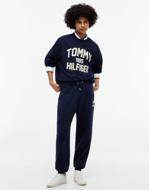 Tommy Hilfiger Jogger mit Flock-College-Logo, Bündchen und in Dunkelblau, 2 von 6