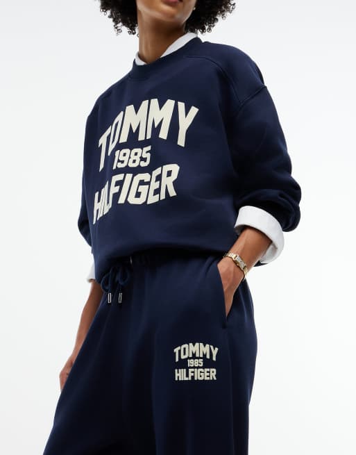 Tommy Hilfiger Jogger mit Flock-College-Logo, Bündchen und in Dunkelblau, 3 von 6
