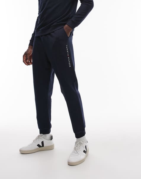 Tommy Hilfiger - Joggingbroek met klein logo in marineblauw - view 1