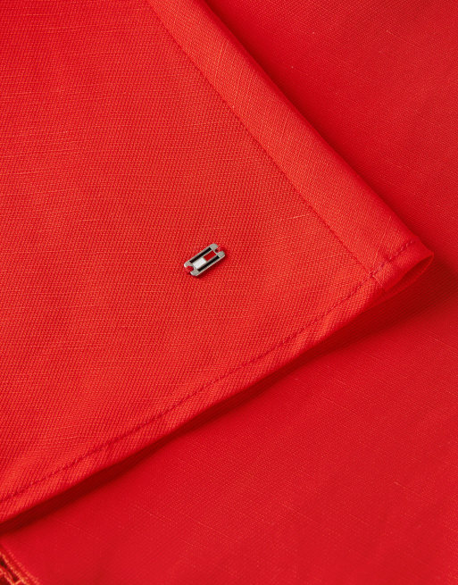 Tommy Hilfiger jupe midi évasée en lin rouge feu, 6 de 6