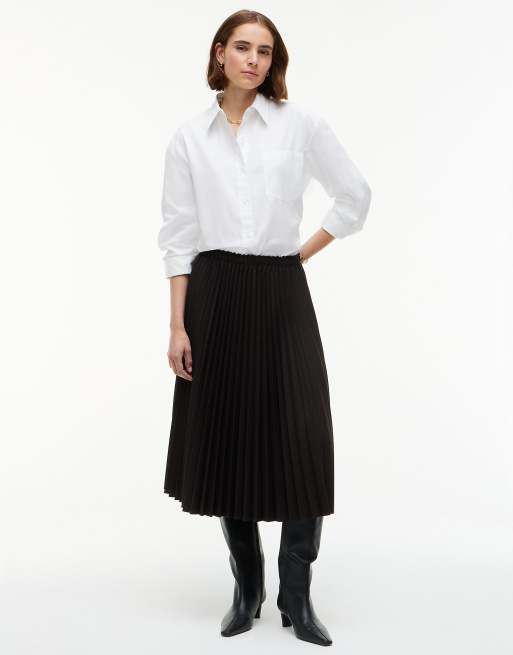 Tommy Hilfiger jupe midi plissée en sergé chocolat, 2 de 6