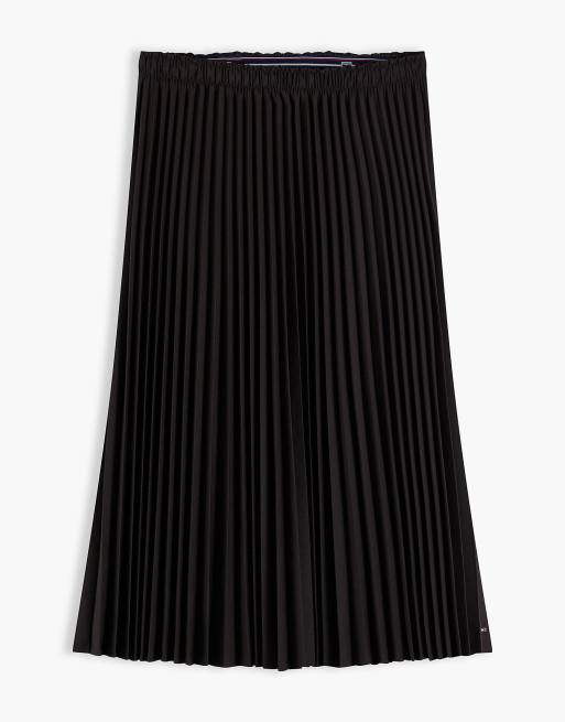 Tommy Hilfiger jupe midi plissée en sergé chocolat, 5 de 6