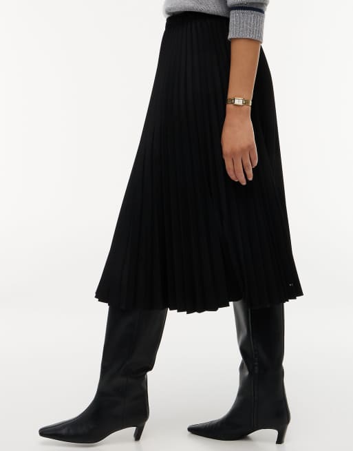 Tommy Hilfiger jupe midi plissée en sergé noire, 4 de 7