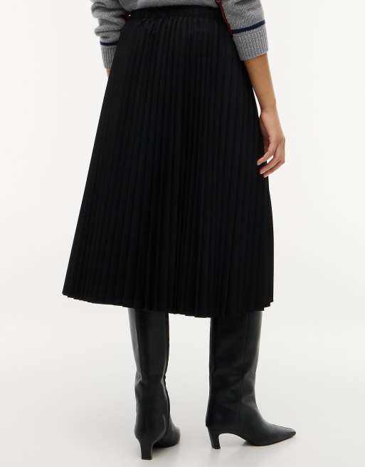 Tommy Hilfiger jupe midi plissée en sergé noire, 5 de 7