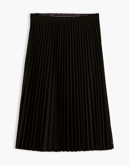 Tommy Hilfiger jupe midi plissée en sergé noire, 6 de 7