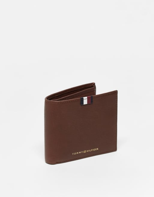 Tommy Hilfiger - Kaart- en munt-portemonnene van premium leer in bruin