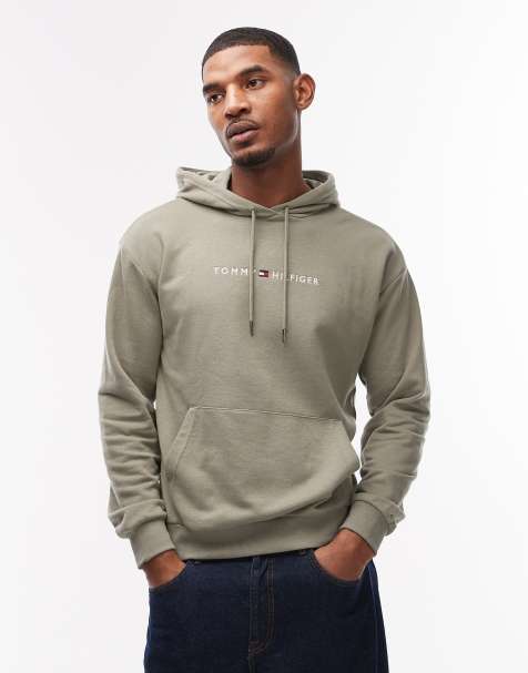 Tommy Hilfiger – Kapuzenpullover in Salbeigrün mit Logo - view 1