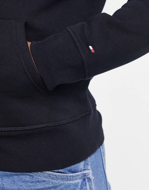 Tommy Hilfiger – Kapuzenpullover mit aufgesticktem Flaggenlogo, in Marine, 3 von 4