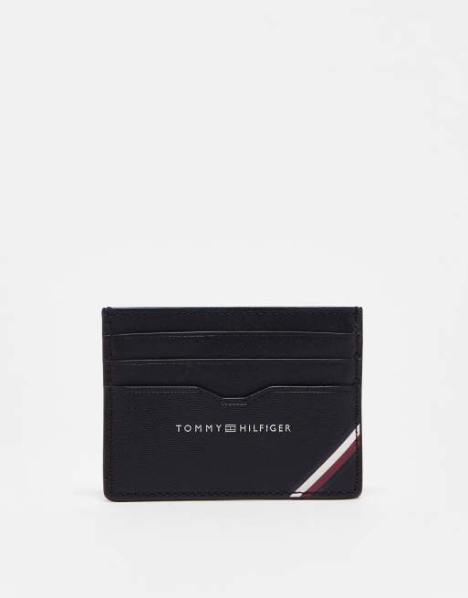 Tommy Hilfiger – Kartenetui in Schwarz mit mittig platziertem Logo