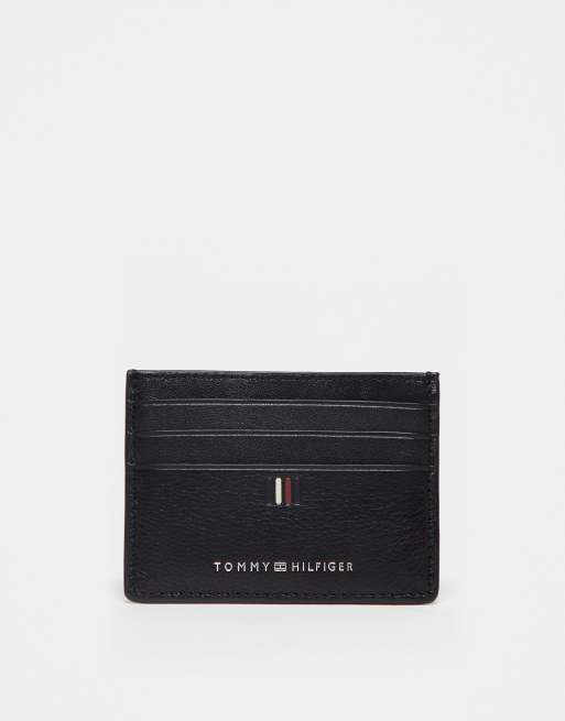 Tommy Hilfiger – Kartenetui in Schwarz mit mittigem Logo