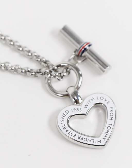 Tommy Hilfiger - Ketting met hartje en T-staafje in zilver, 3 van 4