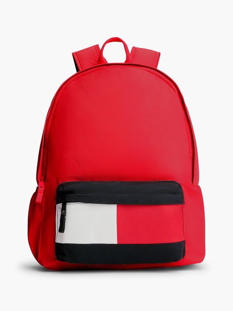 Tommy Hilfiger Kids' essential signature colour-blocked pocket backpack in pink - view 1
