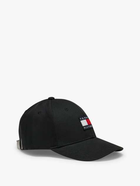 Tommy Hilfiger Kids' flag logo six-panel baseball cap in black - view 1