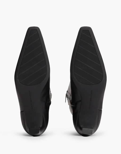 Tommy Hilfiger Kitten heel leather knee-high boots in black, 5 of 7