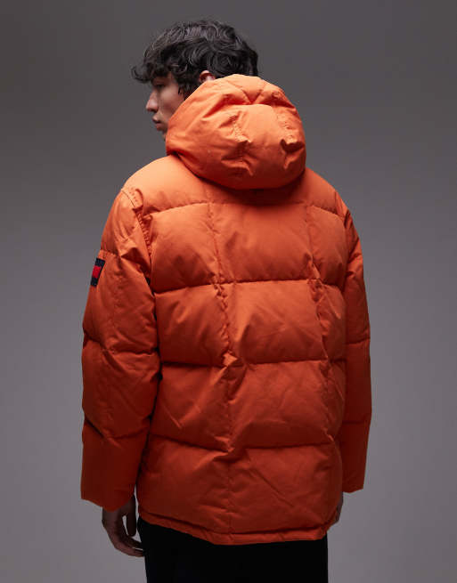 Tommy Hilfiger - Klar orange parkajakke med dunisolering og firkantet pasform, 3 af 5