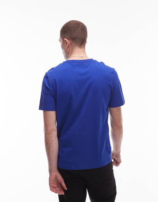 Tommy Hilfiger – Klarblå t-shirt med centrerad, linjär logga, 3 av 4