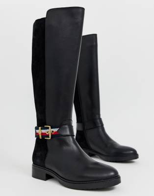 tommy hilfiger black knee high boots