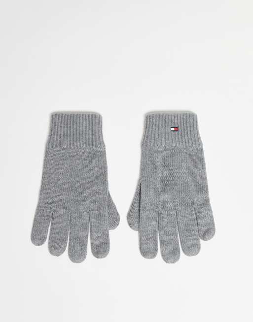 Tommy Hilfiger knit gloves in gray