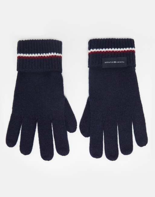 Tommy Hilfiger knit gloves in space blue