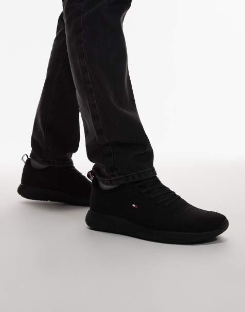 Tommy Hilfiger knit runner sneakers in black - view 1