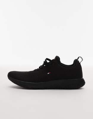 Tommy Hilfiger Tommy Hilfiger knit runner trainer in black