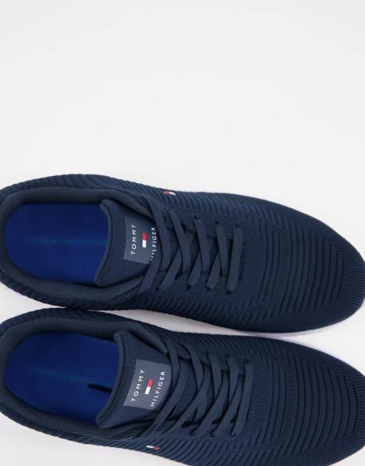 Tommy hilfiger white & clearance navy essential flag trainers