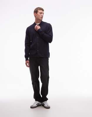 Tommy Hilfiger Knitted Button Through Polo In Blue