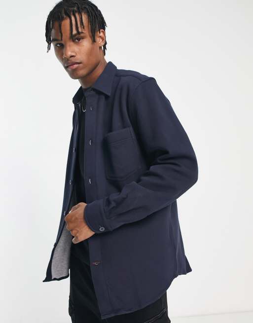 Tommy Hilfiger knitted overshirt in desert sky navy