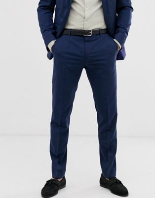 Tommy Hilfiger – Kostymbyxor med smal passform-Marinblå