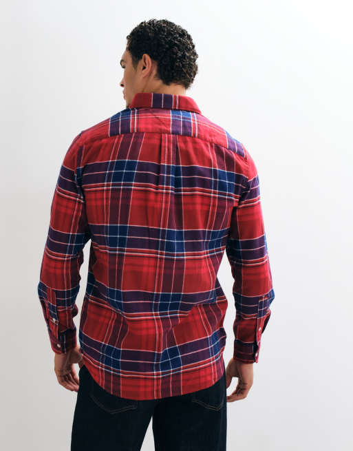 Tommy Hilfiger koszula flanelowa w czerwoną kratę tartan, 5 z 5