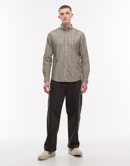 Tommy Hilfiger – Koszula popelinowa w kolorze khaki w paski, 2 z 5