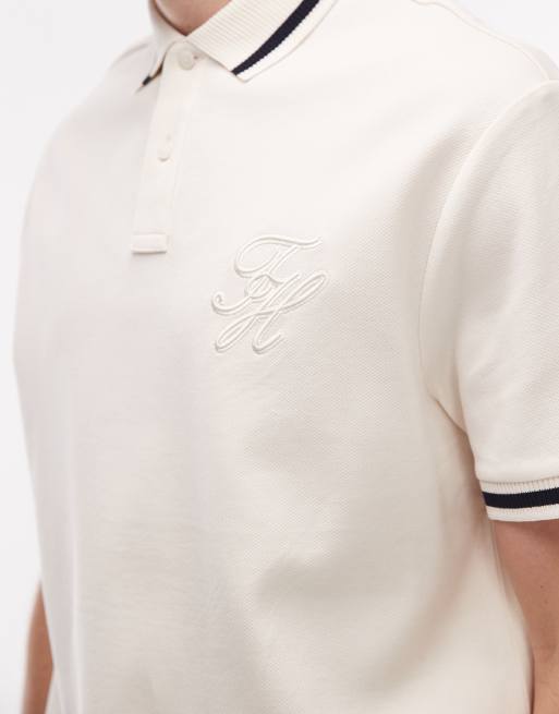 Tommy Hilfiger – Kremowa koszulka polo z logo, 5 z 5