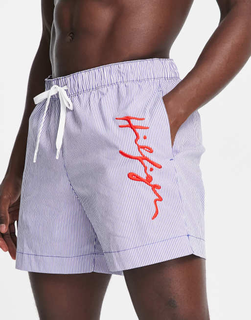 Tommy Hilfiger - Krijtstreep zwemshort in blauw